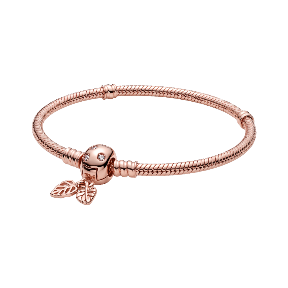 Rose Gold Leaf Garden Snake Chain Bracelet
