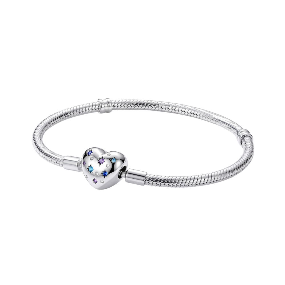 Celestial Star Heart Snake Chain Bracelet