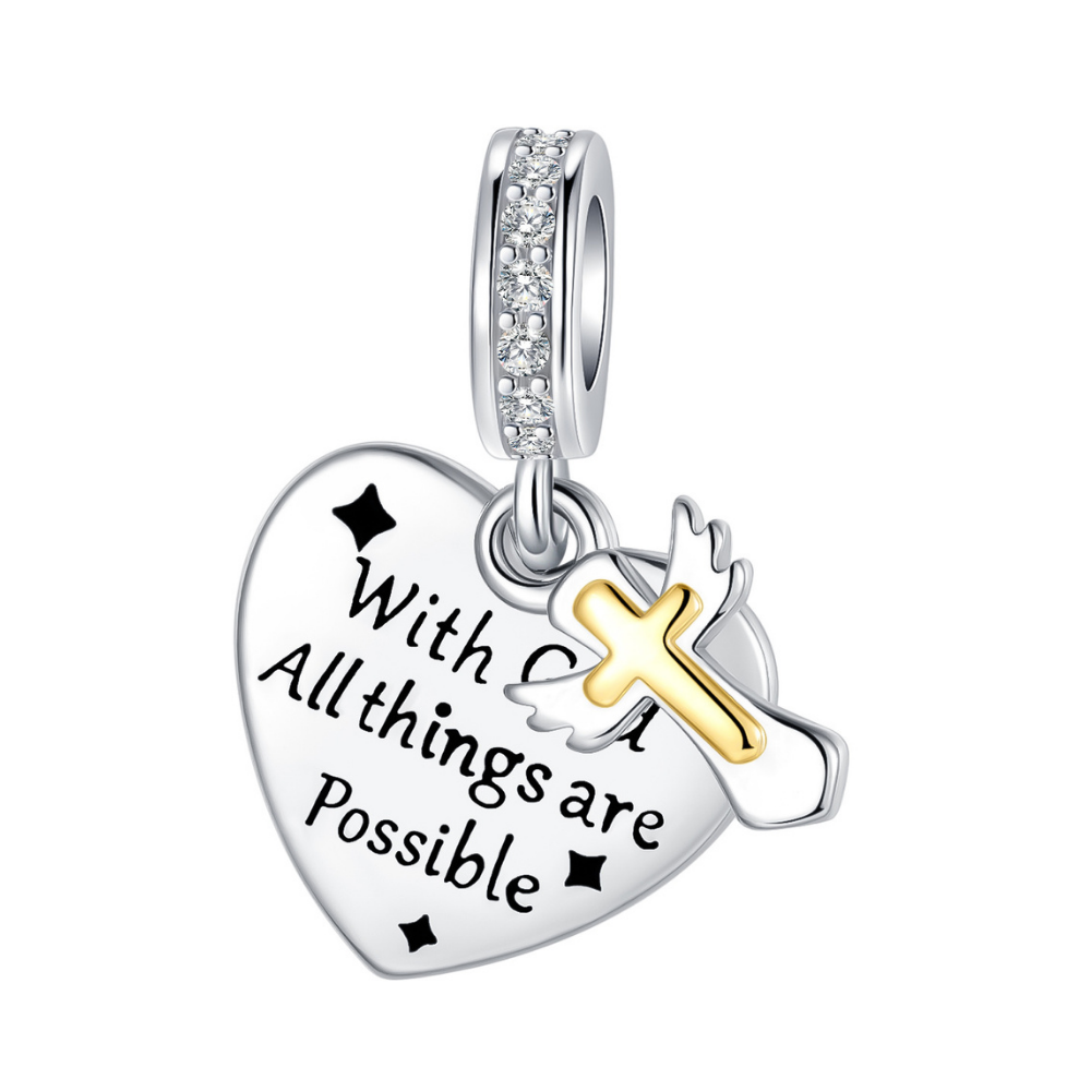 With God All Things Are Possible Double Dangle Charm