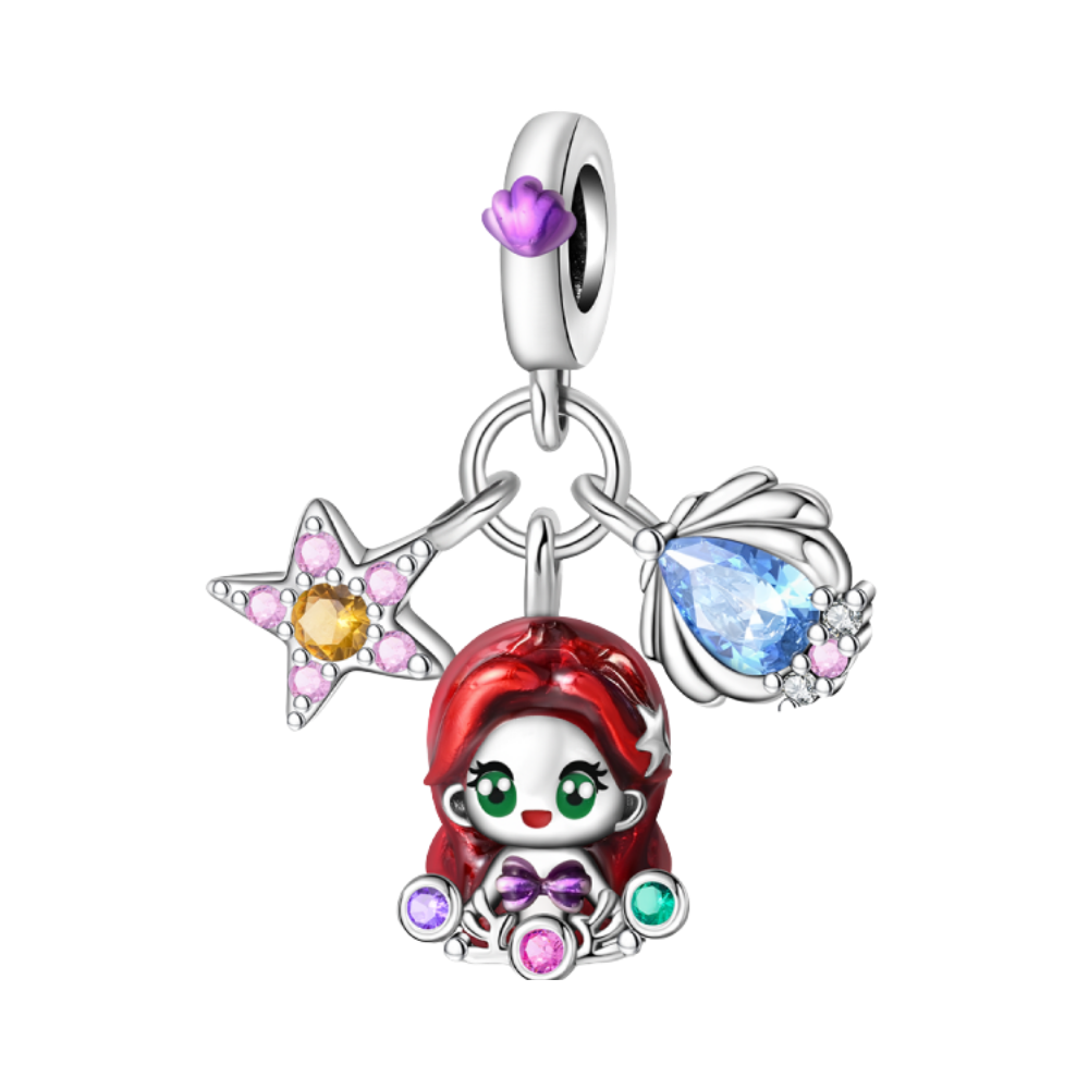Disney The Little Mermaid Ariel Under The Sea Triple Dangle Charm