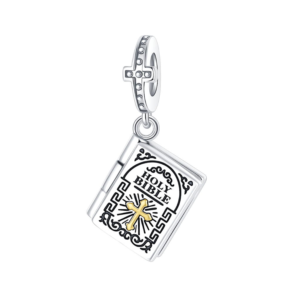 Holy Bible Faith Cross Dangle Charm