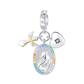 Virgin Mary Faith And Love Triple Dangle Charm