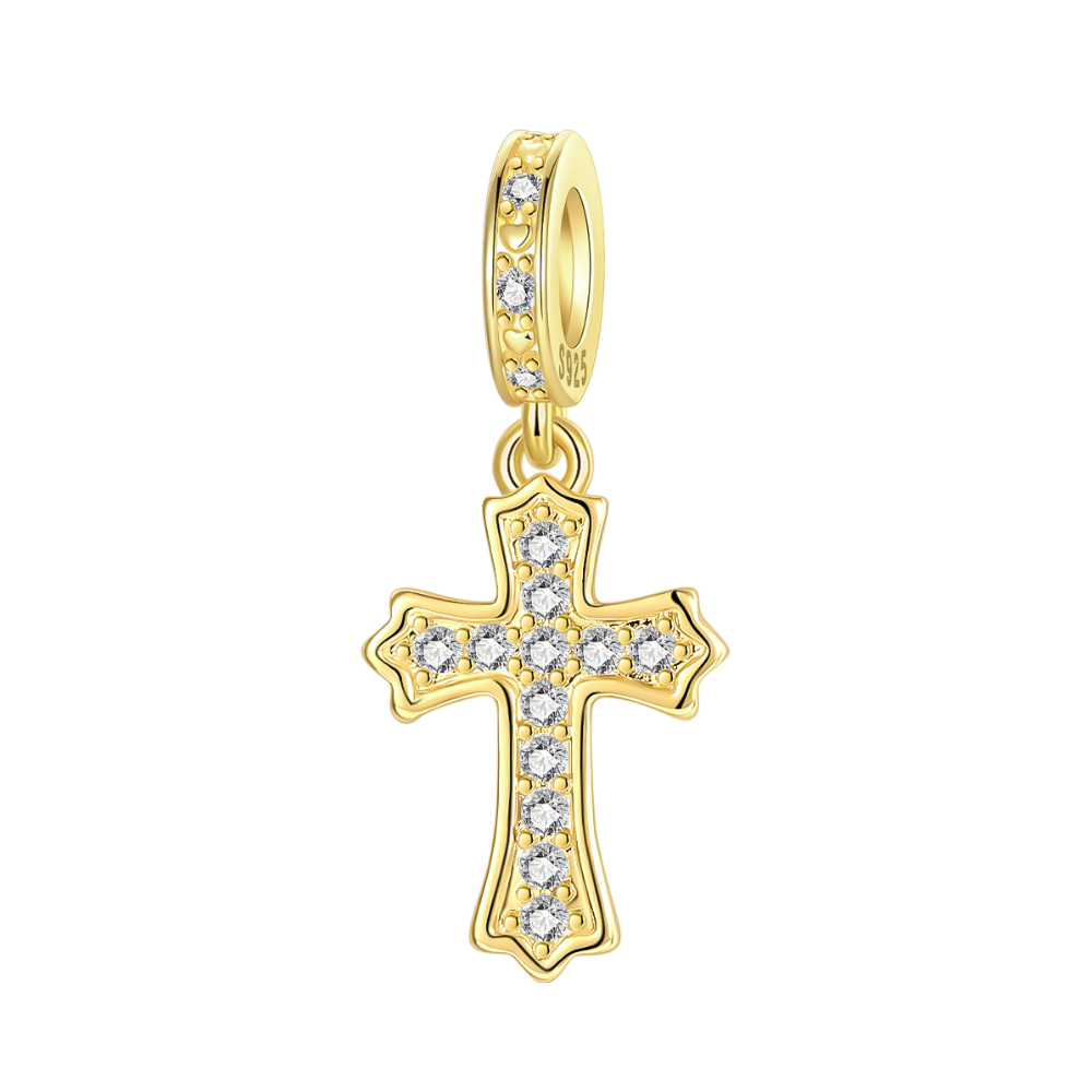 Radiant Golden Cross Dangle Charm