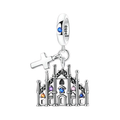 Christian Church And Cross Dangle Charm