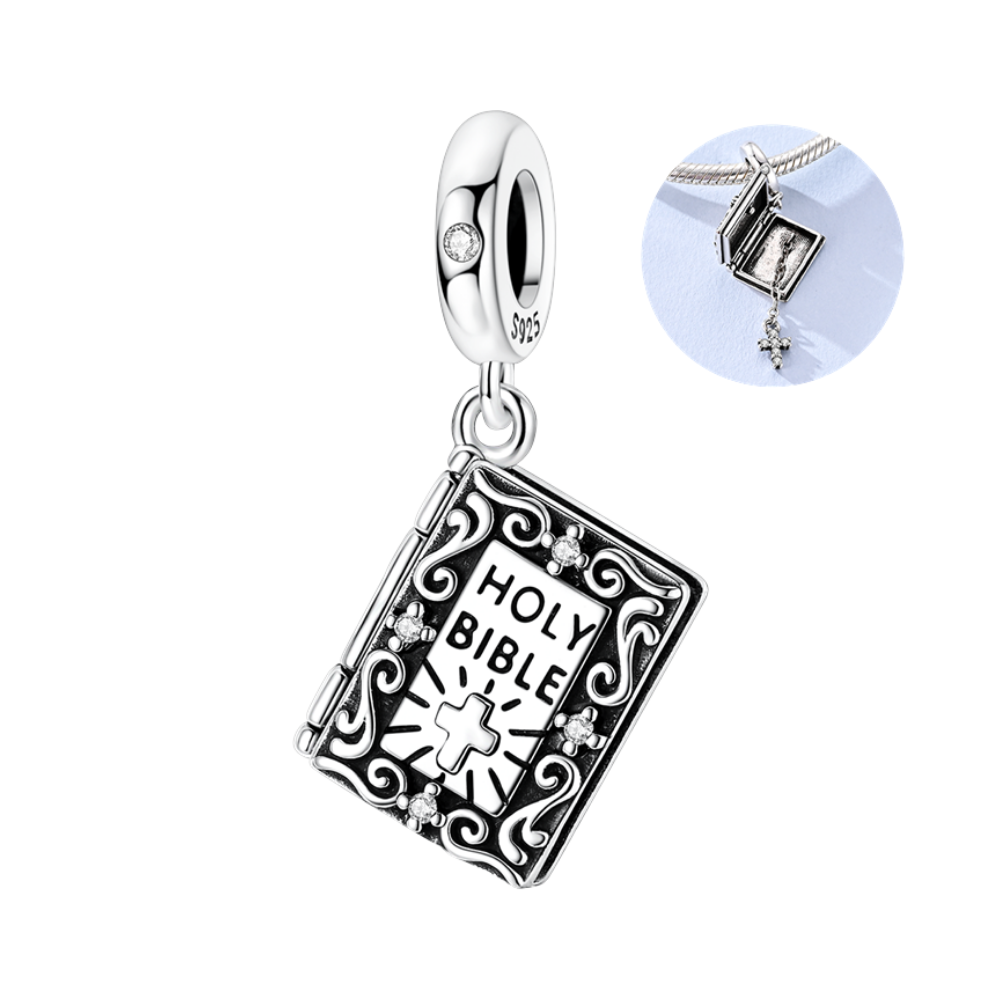 Holy Bible Cross Dangle Charm