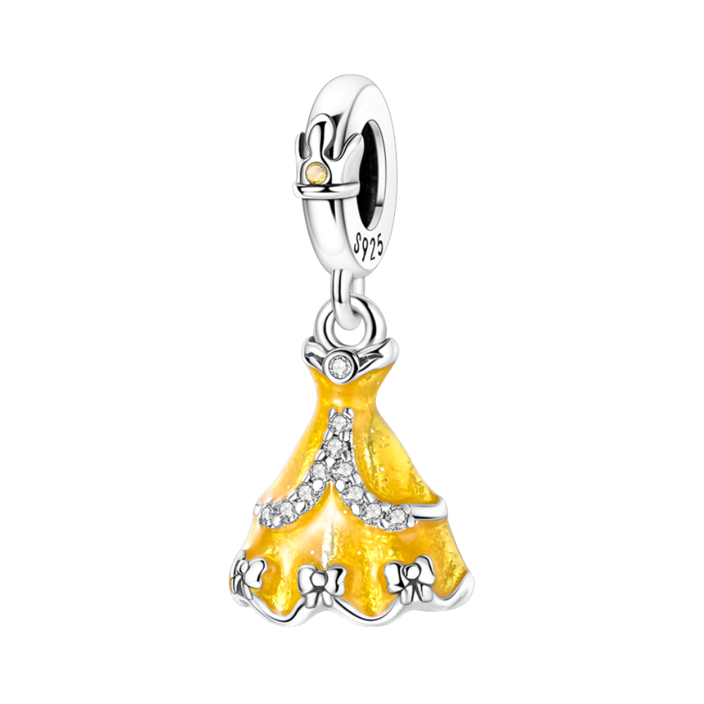 Disney Beauty And The Beast Belle Golden Gown Dangle Charm