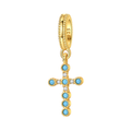 Blue Crystal Cross Dangle Charm