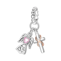 Angel Heart And Cross Dangle Charm