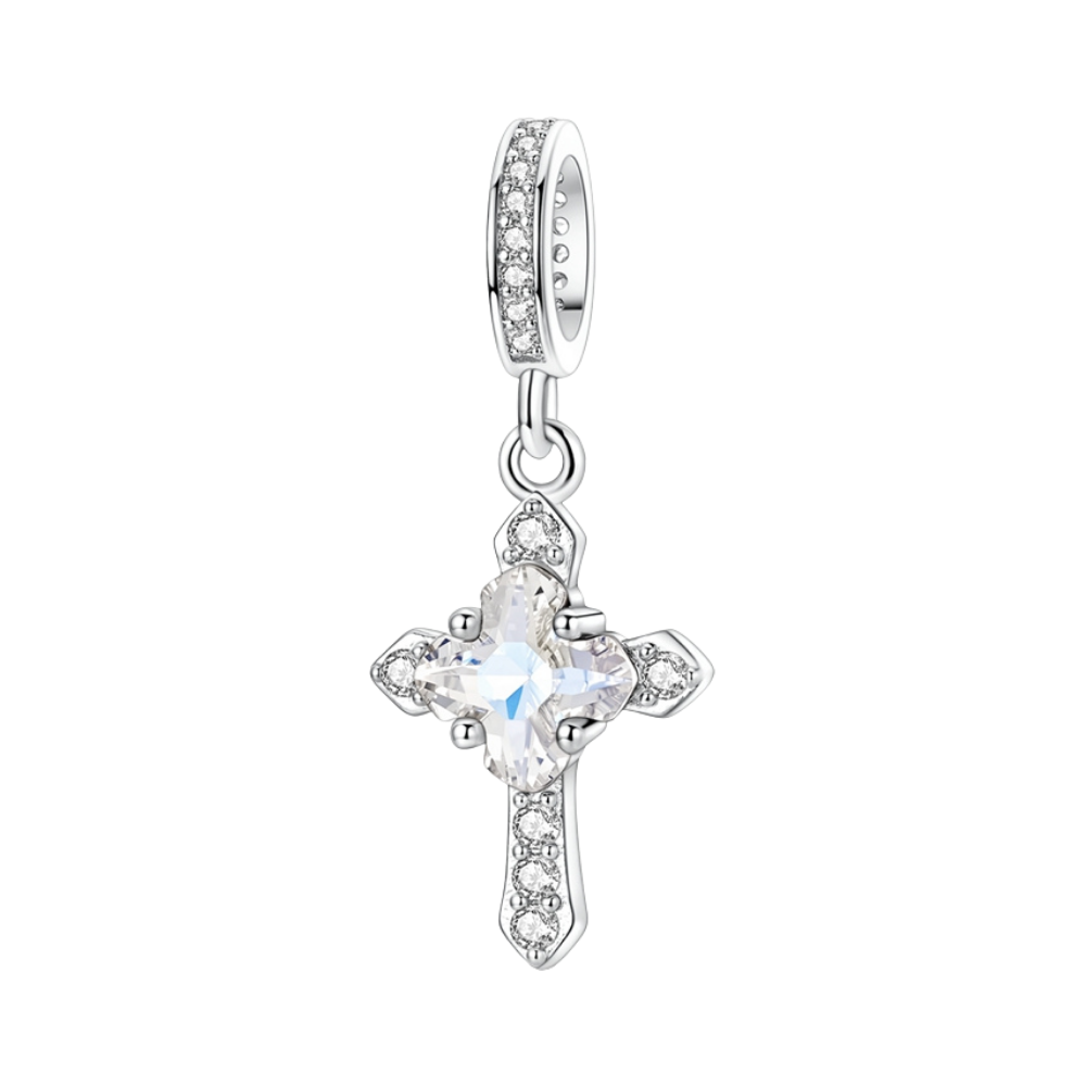 Radiant Crystal Cross Dangle Charm