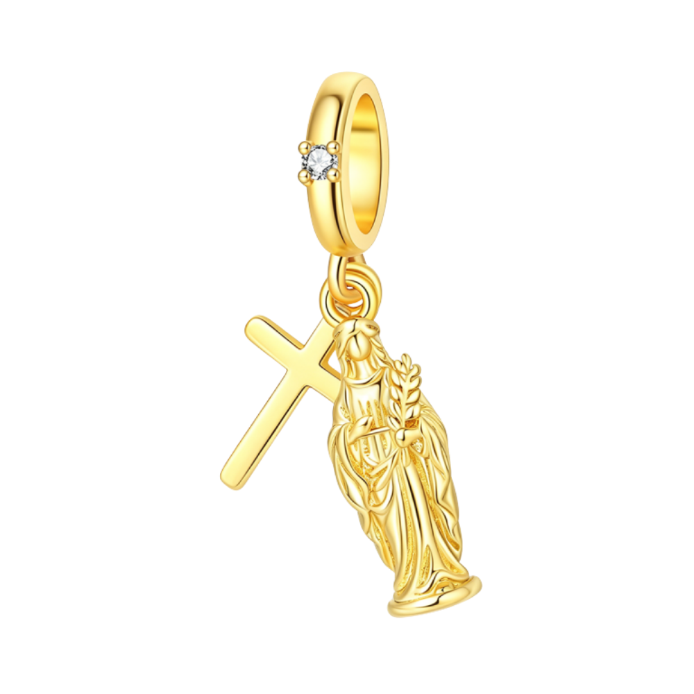 Virgin Mary Faith Cross Double Dangle Charm
