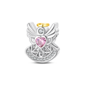 Guardian Angel Pink Heart Charm