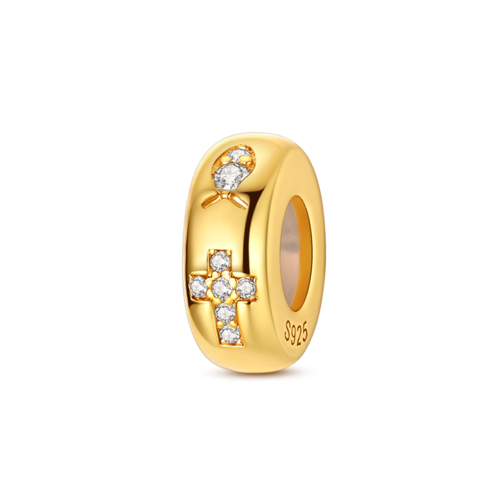 Golden Faith Cross Spacer Charm