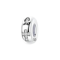Silver Faith Cross Spacer Charm