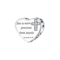 Proverbs 31:10 Precious Woman Heart Charm