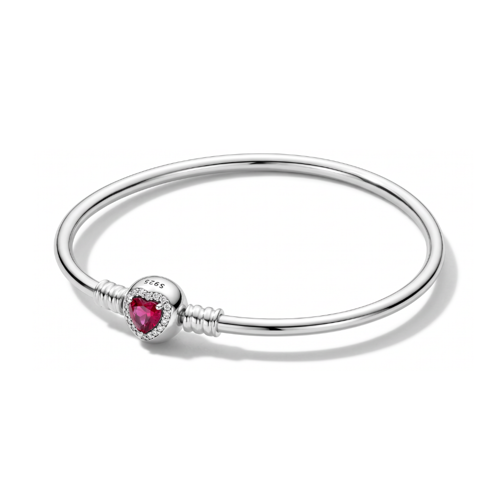 Radiant Pink Heart Bangle