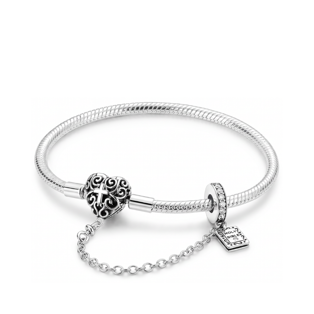Holy Bible Cross Safety Chain Snake Chain Bracelet