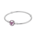 Disney Mickey Mouse Pink Sparkle Snake Chain Bracelet