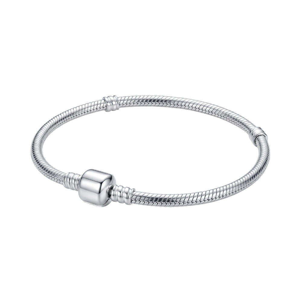 Classic Barrel Clasp Snake Chain Bracelet